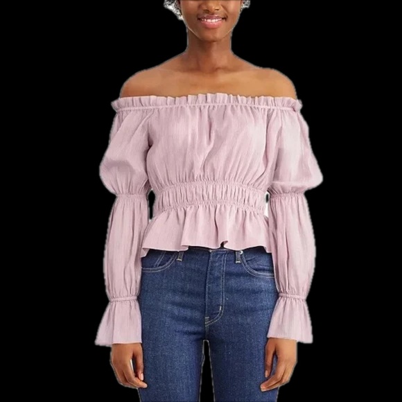 LEYDEN - Off-Shoulder Lilac Top - Picture 1 of 5
